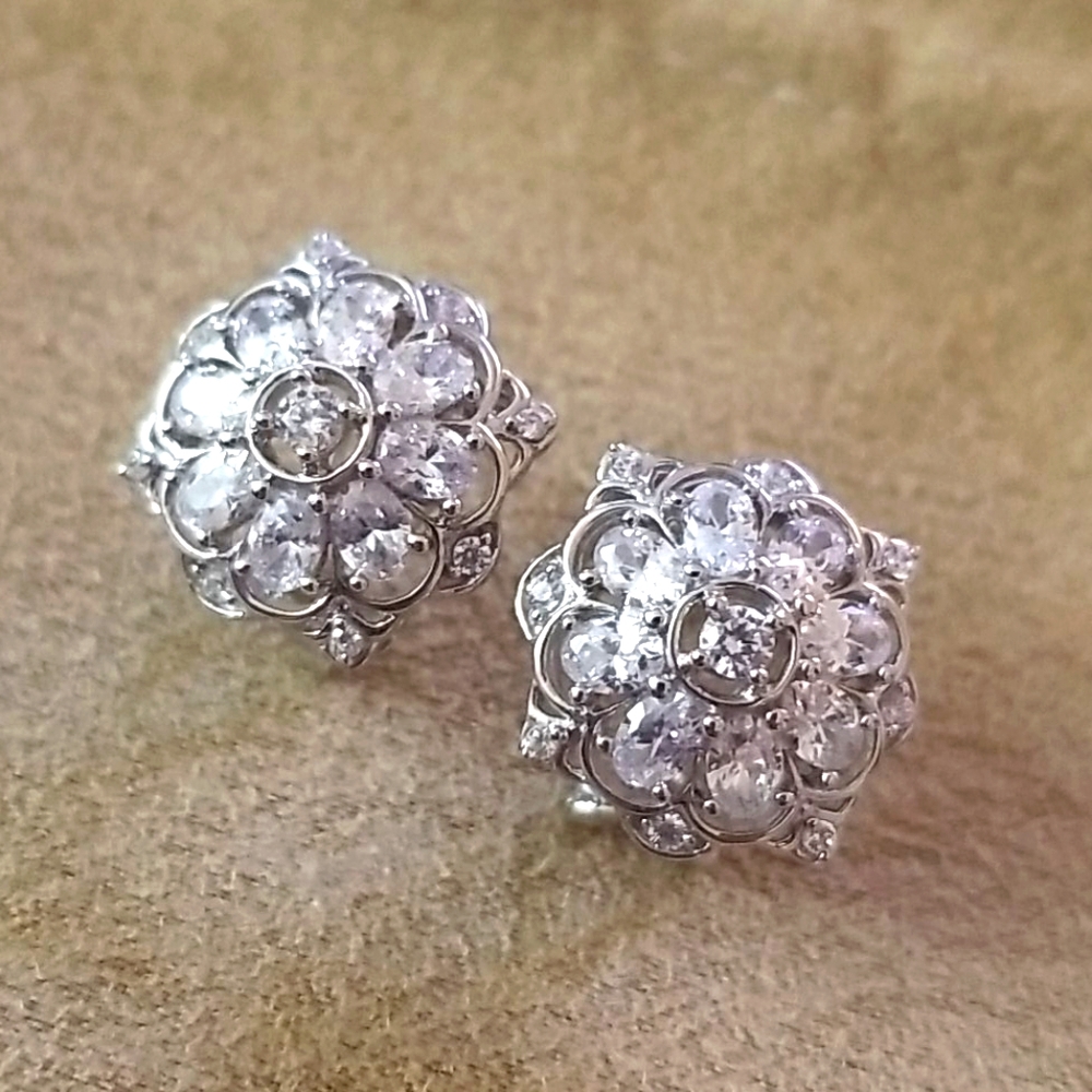 BELLA LUCE RHODIUM/STERLING SILVER EARRINGS